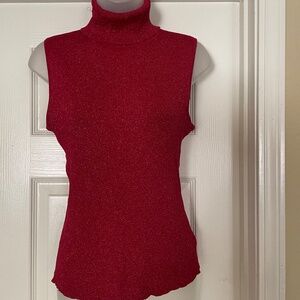 NYGARD RED SLEEVELESS TURTLENECK  SWEATER , Size M, VINTAGE